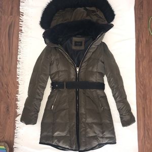 Zara Quilted Long Puffer Down Coat
